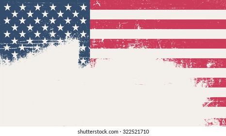 Grunge USA flag.American grunge flag.Vector illustration.