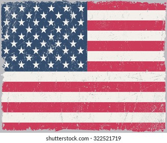 Grunge USA flag.American grunge flag.Vector illustration.