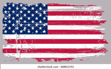 Grunge USA flag.American flag.Vector illustration.