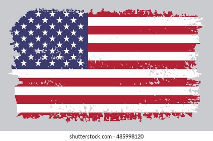 Grunge USA flag.American flag.Vector illustration.