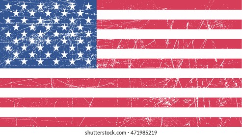Grunge USA flag.American flag.Vector template.