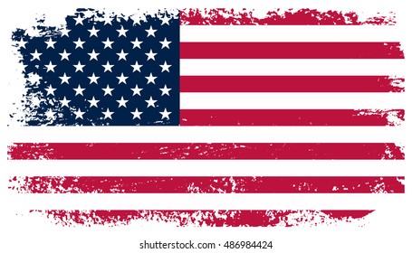 Grunge USA flag.American flag.Vector template.