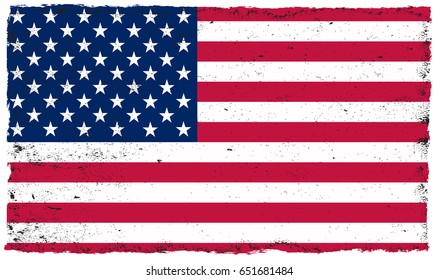 Grunge USA flag.American flag.Vector template.