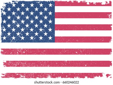 Grunge USA flag.American flag.Vector template.