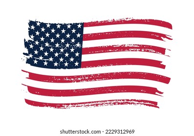 Grunge USA Flag.Brush Takt USA Flagge.