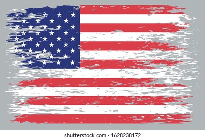 Grunge USA flag.Vector American flag.