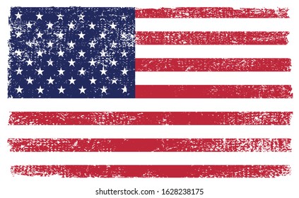 Grunge USA flag.Vector American flag.