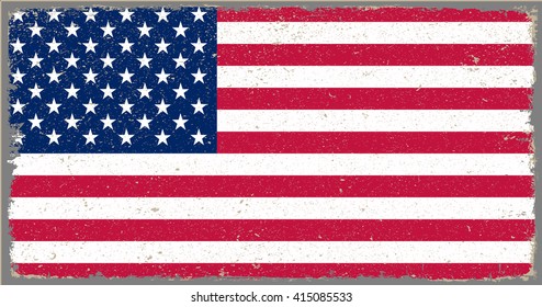 Grunge USA flag.Vector American flag.