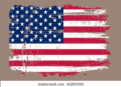 Grunge USA flag.Vector American flag.