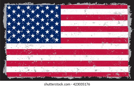 Grunge USA flag.Vector American flag.