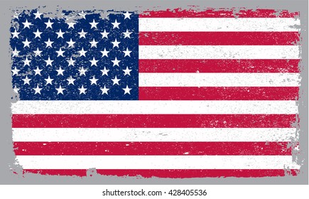 Grunge USA Flag.Vector American Flag.