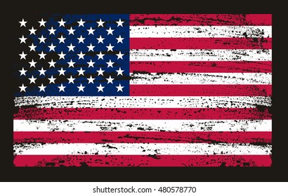 Grunge USA flag.Vector American flag.