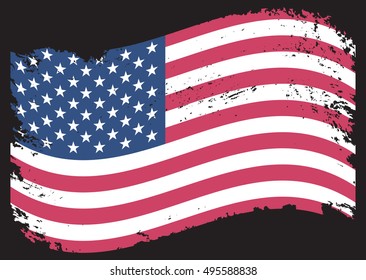 Grunge USA flag.Vector American flag.