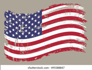 Grunge USA flag.Vector American flag.