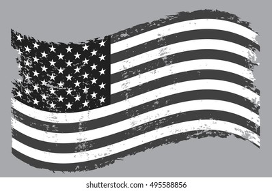 Grunge USA flag.Vector American flag.