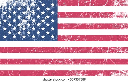 Grunge USA flag.Vector American flag.