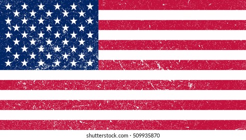 Grunge USA flag.Vector American flag.