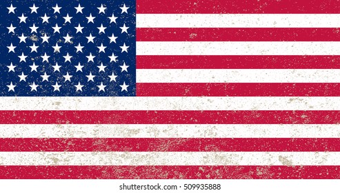 Grunge USA flag.Vector American flag.