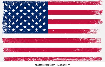 Grunge USA flag.Vector American flag.