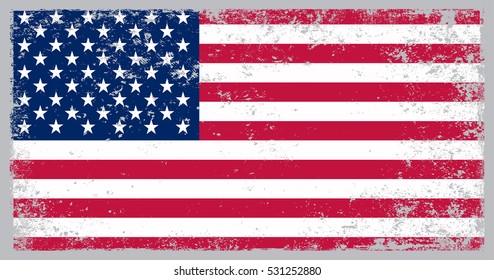 Grunge USA flag.Vector American flag.