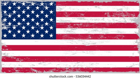 Grunge USA flag.Vector American flag.