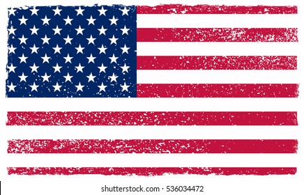 Grunge USA flag.Vector American flag.