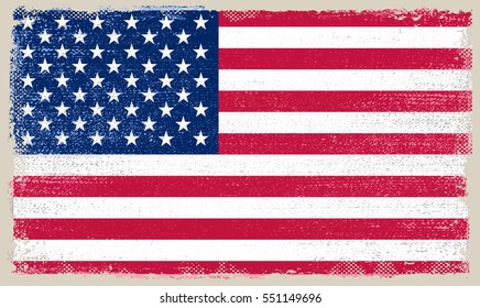 Grunge USA flag.Vector American flag.