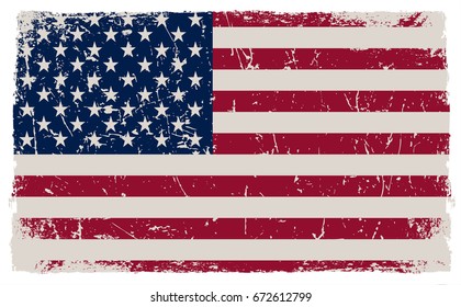 Grunge USA flag.Vector American flag.