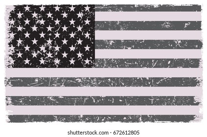 Grunge USA flag.Vector American flag.