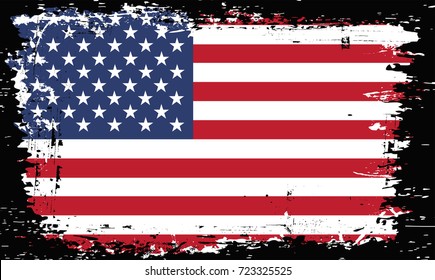 Grunge USA flag.Vector American flag.