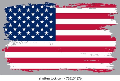 Grunge USA flag.Vector American flag.