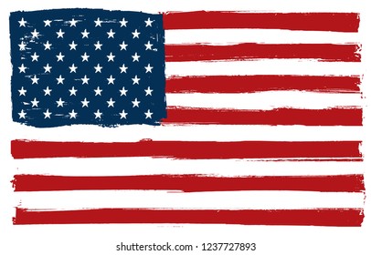 Grunge USA Flag.Vector dirty American flag.