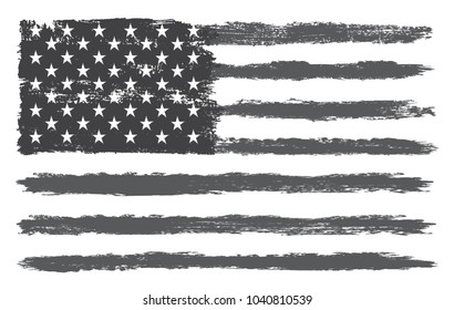 Grunge USA flag.Vector flag of America.