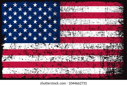 Grunge USA flag.Vector flag of America.