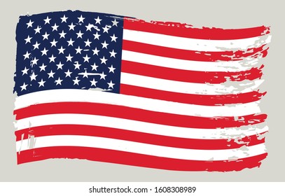 Grunge USA flag.Vintage American flag.