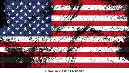 Grunge USA flag.Vintage American flag.