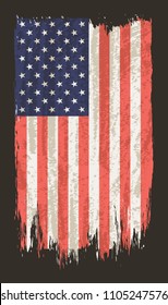 Grunge USA flag.Vintage American flag.Vector.