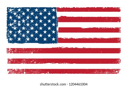 Grunge USA Flag.Vintage American Flag.Vector.