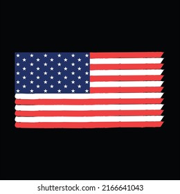 Grunge USA flag.Vintage American flag.Vector.