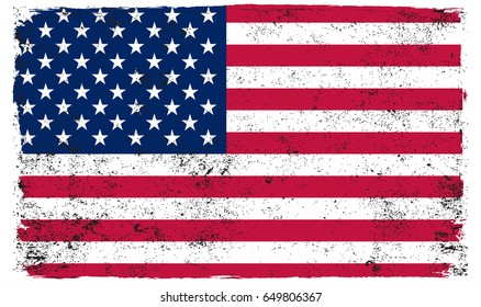 Grunge USA flag.Vintage American flag.Vector.