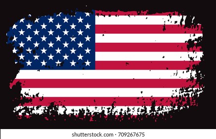 Grunge USA flag.Vintage American flag.Vector.