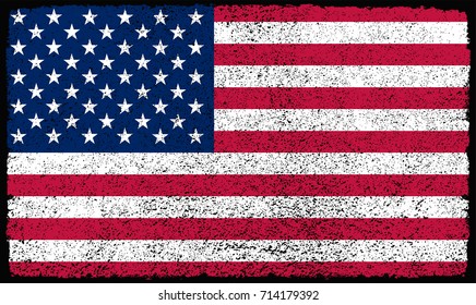 Grunge USA flag.Vintage American flag.Vector.