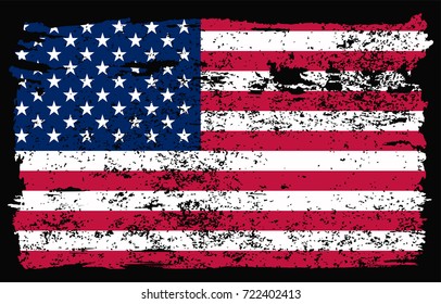Grunge USA flag.Vintage American flag.Vector.