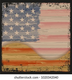 Grunge USA flag.Vintage flag of America.