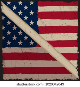 Grunge USA flag.Vintage flag of America.