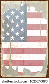 Grunge USA flag.Vintage flag of America.