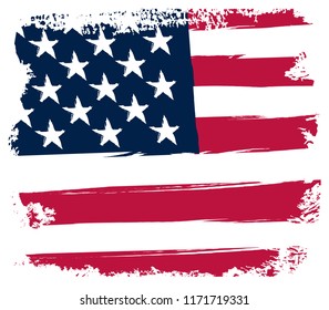 Grunge USA flag.Vintage flag of America.