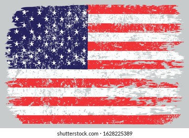 Grunge USA Flag.Vintage flag of America.