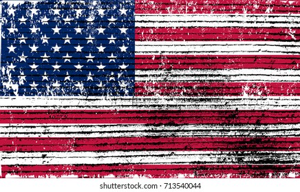 Grunge USA flag.Vintage flag of America.
