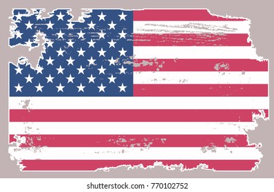 Grunge USA flag.Vintage flag of America.